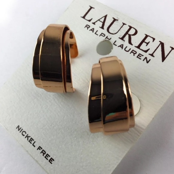 Lauren Ralph Lauren Jewelry - NEW LRL Rose Gold Tone Hoop Earrings MSRP $38